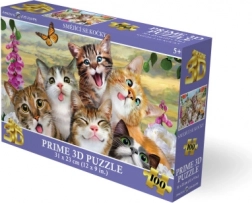 3D-Puzzle Lachende Katzen, 100 Teile