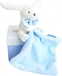 Doudou Geschenkset Blau – Häschen mit Schmusetuch 10 cm