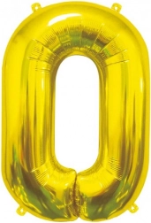 Folienballon Zahl 0 gold 85 cm GoDan