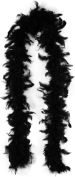 Schwarzes Boa mit Federn 2 Meter