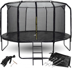 Gartentrampolin SkyFlyer 426 cm mit Sicherheitsnetz und Leiter