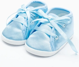 Satin-Krabbelschuhe New Baby blau