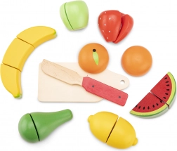 Holz-Set zum Schneiden von Obst im Korb