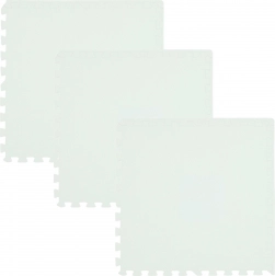 HUMBI Schaumstoff-Bodenmatte 180 × 60, große wasserdichte Puzzlematte, sicher für Kinder, weiß (3 Stk.)