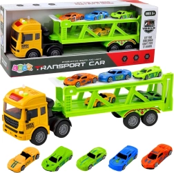 Grünes Transport-Abschleppset mit Autos, mit Licht und Sound