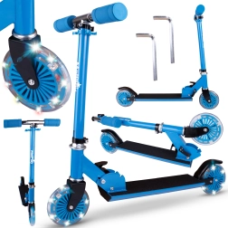 Zweirad-Roller mit leuchtenden Rollen, blau
