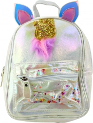 Kinderrucksack Perlmutt mit Einhorn und Konfetti