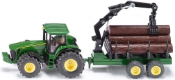 Modelltraktor John Deere 8430 mit Forstanhänger Siku 1:50