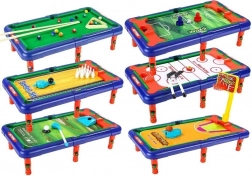 Kinder-Spieltisch 6-in-1 – Tischfußball, Billard, Hockey, Basketball, Kegeln und Golf
