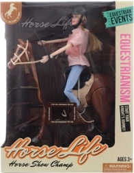 Laufendes Pferd mit Puppe (batteriebetrieben)