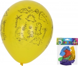 Aufblasbare Luftballons Dinosaurier 30 cm, Set mit 5 Stück