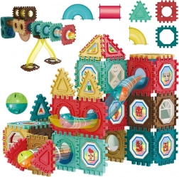 Magnetisches 3D-Konstruktionsset – Murmelbahn 68 Teile WOOPIE