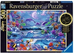 RAVENSBURGER Puzzle leuchtet im Dunkeln – Magische Welt 500 Teile