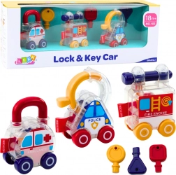 Lernset mit Autos und Schlüsseln Polizei, Feuerwehr, Ambulanz