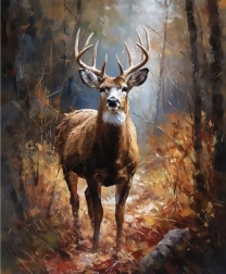 Diamantmalerei Hirsch im Wald 30 × 40 cm