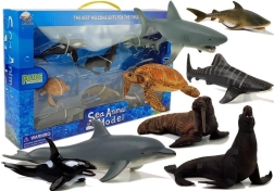 Lernspielzeug Meeres­tiere 8 Stück Haie Seelöwe Delfin Walross Schildkröte