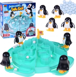 Familien-Brettspiel Pinguine zum Angriff – eisige Schneeballschlacht