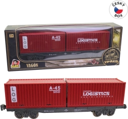 Roter Containerwagen für Modelleisenbahn 25 cm