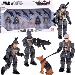 Großes Set mit Action-Figuren Soldaten mit Hunden – 12‑teiliges Set