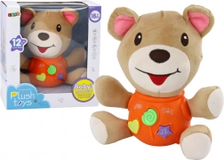 Interaktiver Plüsch-Teddybär – orange, spielend und sprechend, 23 cm