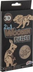 Holz-3D-Puzzle 2-in-1 Känguru und Löwe GRAFIX