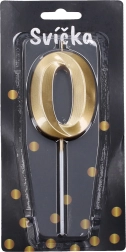 Party-Kerze Goldene Zahl 0