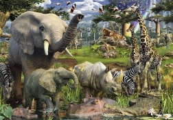 RAVENSBURGER Puzzle Tiere an der Wasserstelle 18.000 Teile