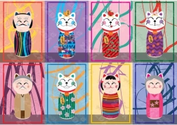 Puzzle Maneki Kokeshi 1000 Teile