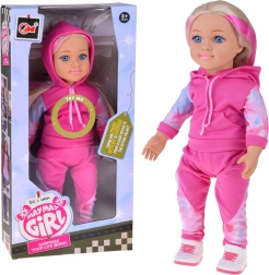 Puppe im Trainingsanzug 48 cm mit langen blonden Haaren