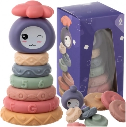 Sensorische weiche Bausteine für Babys, MONTESSORI-Turm, 8 Teile