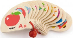 Holz-Bilderbuch zum Erlernen des Alphabets und der englischen Sprache Montessori
