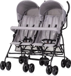 Kinderwagen für Zwillinge Chipolino Double Point Blackberry – leichter Buggy