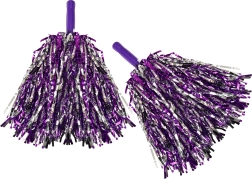 Pom-Pom Schwungstab lila-silbern