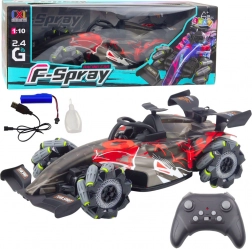 RC Rennwagen 1:10 mit LED-Lichtern, Wasserdampfeffekt und 2,4 GHz – Rot