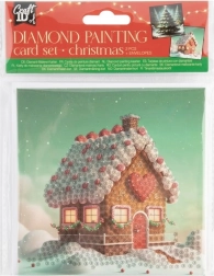 Diamantmalerei – Weihnachtskarten Lebkuchenhäuschen und Tannenbaum 13×13 cm