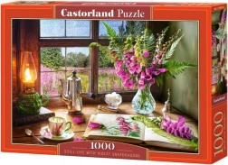 Puzzle 1000 Teile - Stillleben mit lila Löwenküssen