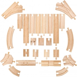 BIGJIGS RAIL Holzschienen, Set mit 25 Teilen