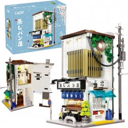 CaDA Bausteinset Japanischer Laden für gedämpfte Brötchen mit LED-Beleuchtung, 1108 Teile