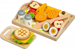Lucy & Leo hölzernes Frühstücksset mit Magneten auf Tablett