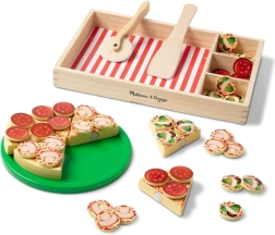 Holzpizza zum Schneiden und Zusammenbauen