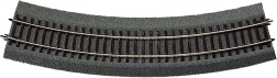 ROCO gebogenes Gleis R4 mit Bettung H0