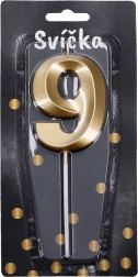 Goldene Partykerze – Zahl 9