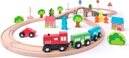 Woody Holz-Eisenbahnstrecke in Form einer Acht mit 40 Teilen