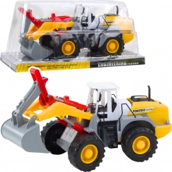 Bau‑Radlader–Bagger mit beweglicher Schaufel