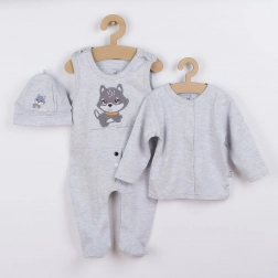 3‑teiliges Babyset Koala Doggy aus Baumwolle, grau, Gr. 80