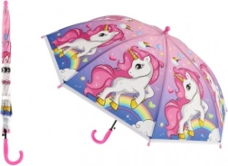 Kinder-Regenschirm mit Einhornmotiv, automatisch, 64 cm