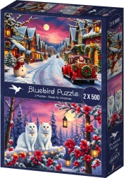Puzzle Bereit für Weihnachten 2×500 Teile BLUEBIRD