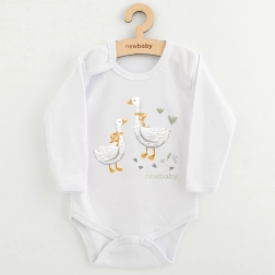 Babybody mit Aufdruck NEW BABY Gänschen, 80