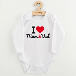 Baby-Body mit Aufdruck New Baby I Love Mum and Dad, langer Ärmel