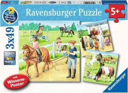 Ravensburger Puzzle Ein Tag bei den Pferden 3×49 Teile